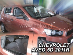 Deflektory na Chevrolet Aveo II hatchback, 5-dverová (+zadné), r.v.: 2011 - (10535)