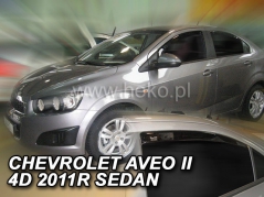 Deflektory na Chevrolet Aveo II sedan, 4-dverová (+zadné), r.v.: 2011 - (10536)