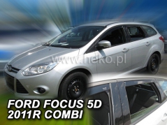 Deflektory na Ford Focus III combi, 5-dverová (+zadné), r.v.: 2011 - 2018 (15296)