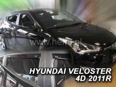 Deflektory na Hyundai Veloster, 4-dverová (+zadné), r.v.: 2011 - (17272)