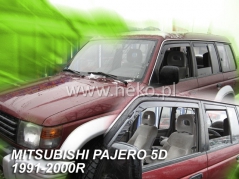 Deflektory na Mitsubishi Pajero, 5-dverová (+zadné), r.v.: 1991 - 2000 (23349)