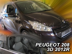 Deflektory na Peugeot 208, 3-dverová, r.v.: 2012-2019 (26148)