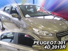 Deflektory na Peugeot 301, 4-dverová (+zadné), r.v.: 2013 - (26150)