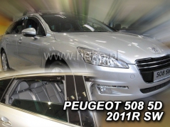 Deflektory na Peugeot 508 combi, 5-dverová (+zadné), r.v.: 2011 - 2018 (26144)