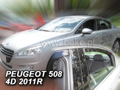 Deflektory na Peugeot 508 sedan, 4-dverová (+zadné), r.v.: 2011 - 2018 (26145)