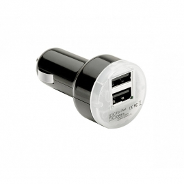 Dvojitá USB nabíjačka 2.1mA čierna (USB100B)