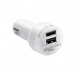 Dvojitá USB nabíjačka 2.1mA biela (USB100W)