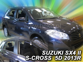 Deflektory na Suzuki SX4 II S-Cross, 5-dverová (+zadné), r.v.: 2013 - (28645)
