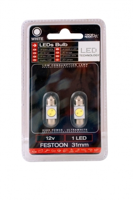 LED žiarovky SV8.5 31mm 1LED 12V, biele (LIT17BN)