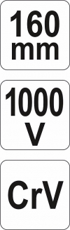 Kliešte predĺžené rovné 160 mm VDE (1000V) (YT-21154)