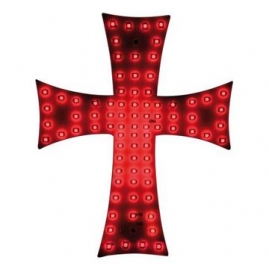 Dekorácia - svetelný kríž červený 24V (96973)