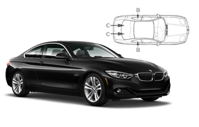 Slnečné clony na okná - BMW Serie 4 coupé, cabrio (2013-2020) - Komplet sada (BMW-4SER-2-A)
