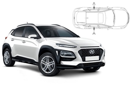 Slnečné clony na okná - HYUNDAI Kona (2017-) - Len na bočné stahovacie sklá (HYU-KONA-5-A/18)