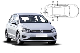Slnečné clony na okná - VW Golf Sportsvan (2014-) - Komplet sada (VW-GOSV-5-G)