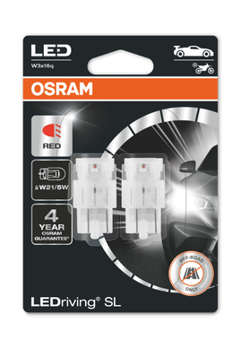 OSRAM W21/5W LEDriving SL Červené 12V 2ks (OS 7515DRP-02B)