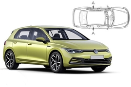 Slnečné clony na okná - VW Golf VIII. hatchback 5dv. (2020-) - Len na bočné stahovacie sklá (VW-GOLF-5-H/18)