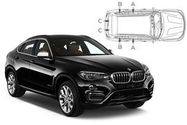 Slnečné clony na okná - BMW X6 (2014-2019) - Komplet sada (BMW-X6-5-B)