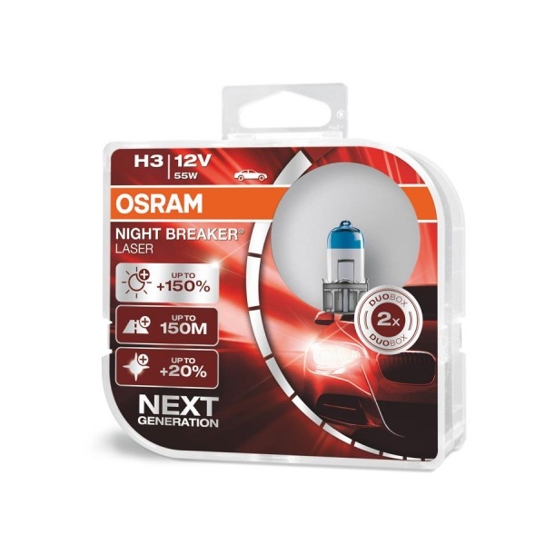 OSRAM H3 Night Breaker Laser +150% 12V Box 2ks