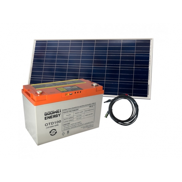 Výhodný set Goowei Energy OTD100 100Ah, 12V a solárny panel Victron Energy 115Wp/12V