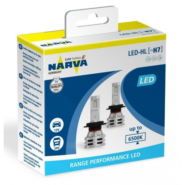 NARVA H7 12V+24V LED 6500K RPL2 NVA NOECE 2ks