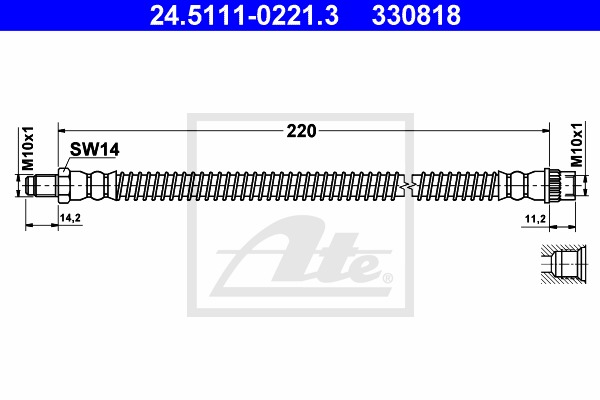 Brzdová hadica CONTINENTAL TEVES (ATE) (24.5111-0221.3)