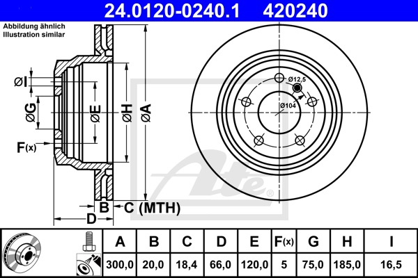 Brzdový kotúč CONTINENTAL TEVES (ATE) (24.0120-0240.1)