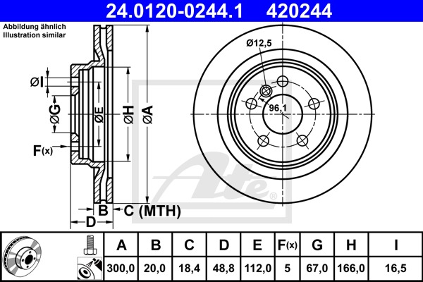 Brzdový kotúč CONTINENTAL TEVES (ATE) (24.0120-0244.1)
