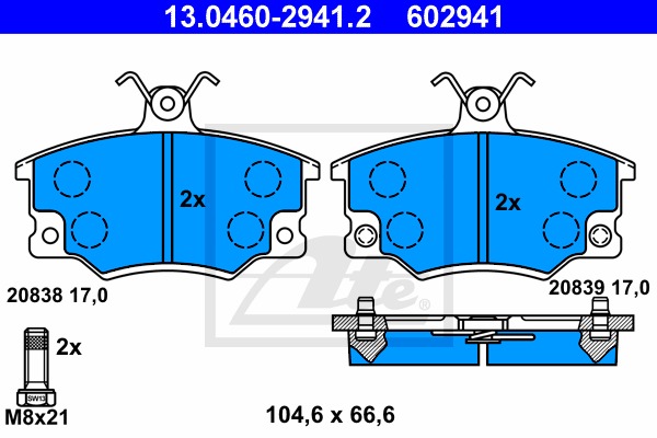Sada brzdových platničiek kotúčovej brzdy CONTINENTAL TEVES (ATE) (13.0460-2941.2)