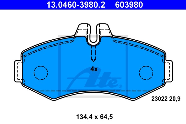 Sada brzdových platničiek kotúčovej brzdy CONTINENTAL TEVES (ATE) (13.0460-3980.2)