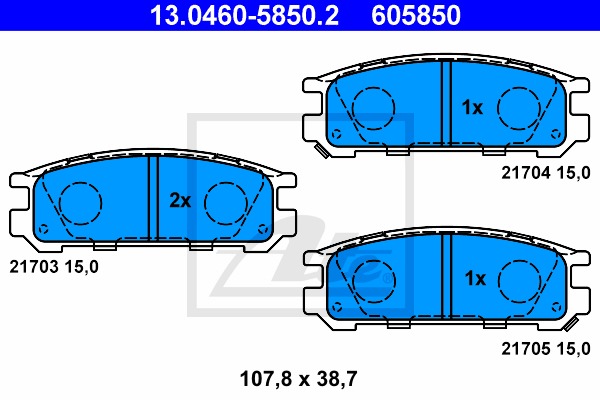 Sada brzdových platničiek kotúčovej brzdy CONTINENTAL TEVES (ATE) (13.0460-5850.2)