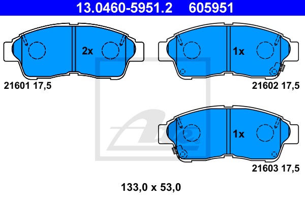 Sada brzdových platničiek kotúčovej brzdy CONTINENTAL TEVES (ATE) (13.0460-5951.2)