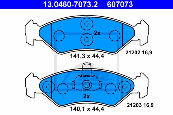 Sada brzdových platničiek kotúčovej brzdy CONTINENTAL TEVES (ATE) (13.0460-7073.2)