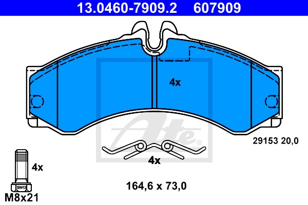 Sada brzdových platničiek kotúčovej brzdy CONTINENTAL TEVES (ATE) (13.0460-7909.2)