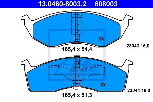 Sada brzdových platničiek kotúčovej brzdy CONTINENTAL TEVES (ATE) (13.0460-8003.2)