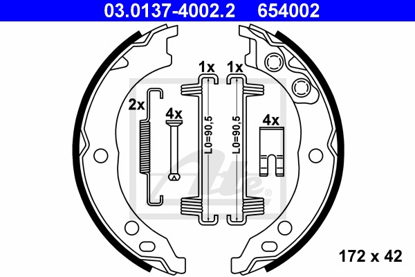 Sada brzd. čeľustí parkov. brzdy CONTINENTAL TEVES (ATE) (03.0137-4002.2)