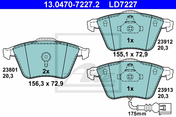 ATE Ceramic CONTINENTAL TEVES (ATE) (13.0470-7227.2)