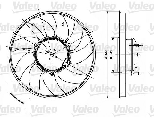 Ventilátor chladenia motora Valeo Service (696083)
