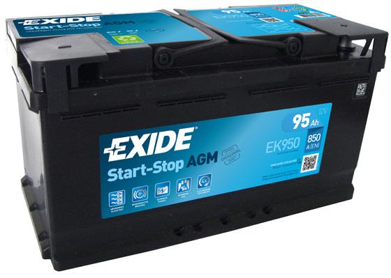 Autobaterie EXIDE Start-Stop AGM 95Ah, 12V, EK950 (EK950)