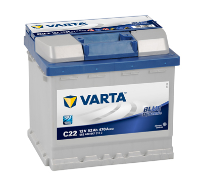 Autobaterie VARTA BLUE Dynamic 52Ah, 470A, 12V, C22, 552400047 (5524000473132)