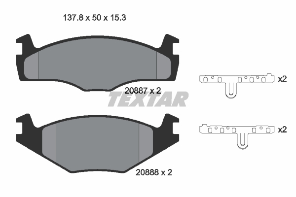 Sada brzdových platničiek kotúčovej brzdy TEXTAR (2088707)
