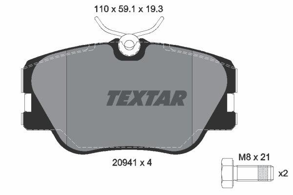 Sada brzdových platničiek kotúčovej brzdy TEXTAR (2094102)
