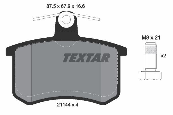 Sada brzdových platničiek kotúčovej brzdy TEXTAR (2114401)