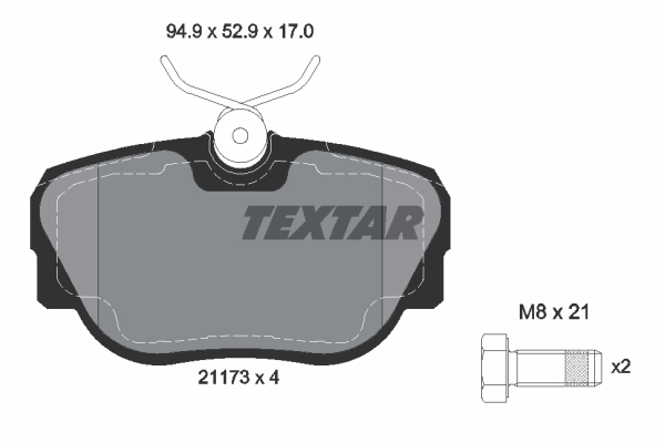 Sada brzdových platničiek kotúčovej brzdy TEXTAR (2117302)