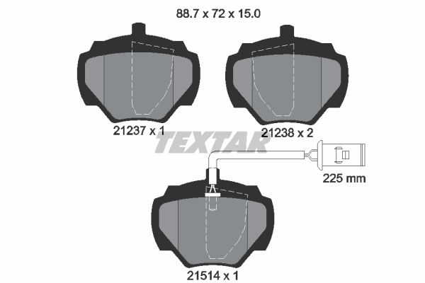 Sada brzdových platničiek kotúčovej brzdy TEXTAR (2123701)