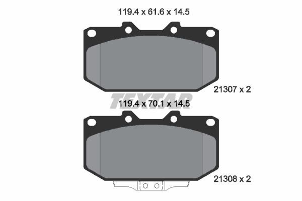 Sada brzdových platničiek kotúčovej brzdy TEXTAR (2130701)