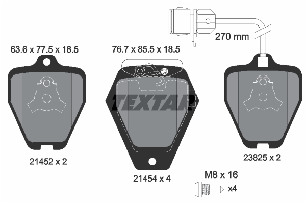 Sada brzdových platničiek kotúčovej brzdy TEXTAR (2145201)