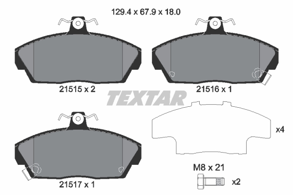 Sada brzdových platničiek kotúčovej brzdy TEXTAR (2151503)