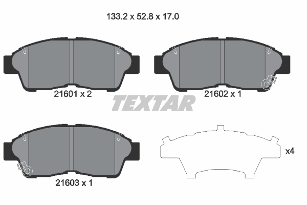Sada brzdových platničiek kotúčovej brzdy TEXTAR (2160101)