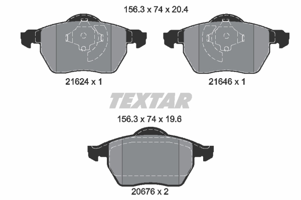 Sada brzdových platničiek kotúčovej brzdy TEXTAR (2162402)