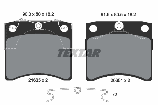 Sada brzdových platničiek kotúčovej brzdy TEXTAR (2163501)